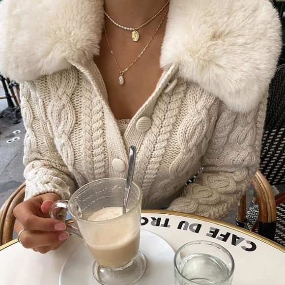 zara faux fur cardigan